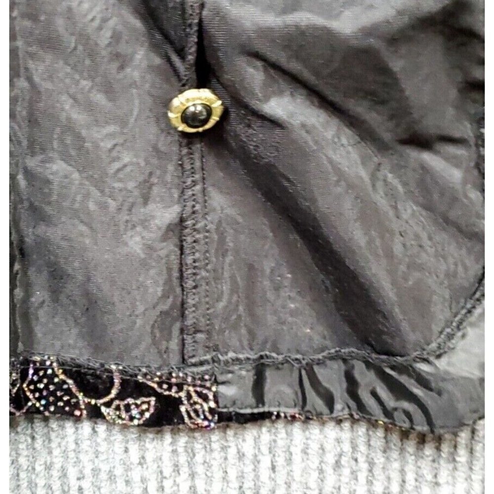VINTAGE R&K Evening Blazer Jacket Women's 8P Black Velvet Floral Glitter Formal - Picture 5 of 9